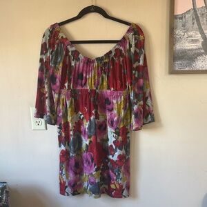 Uncle Frank | Anthropologie Floral Off-The-Shoulder Mini Dress Size Small